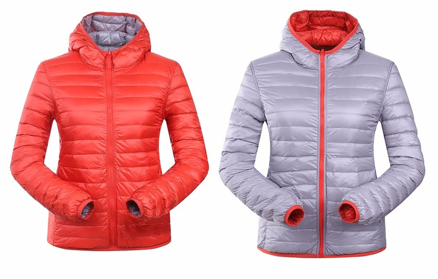 Women's ultra-light reversible down jacket