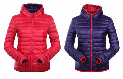 Women's ultra-light reversible down jacket