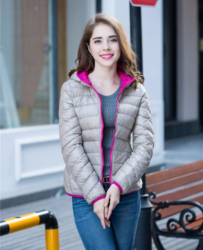 Women's ultra-light reversible down jacket