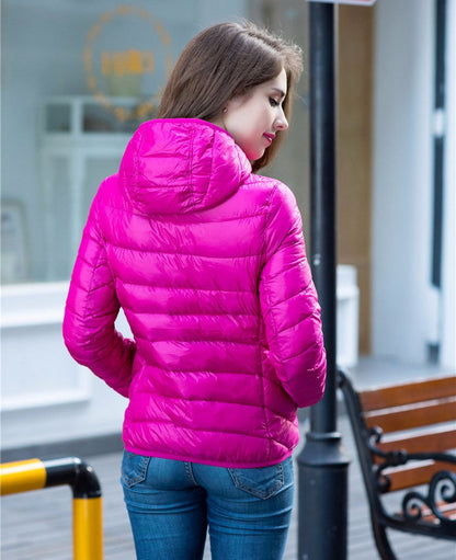 Women's ultra-light reversible down jacket