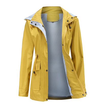 Women's hooded waterproof windbreaker