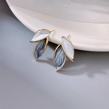 Luxury hand painted enamel lucky wings earrings