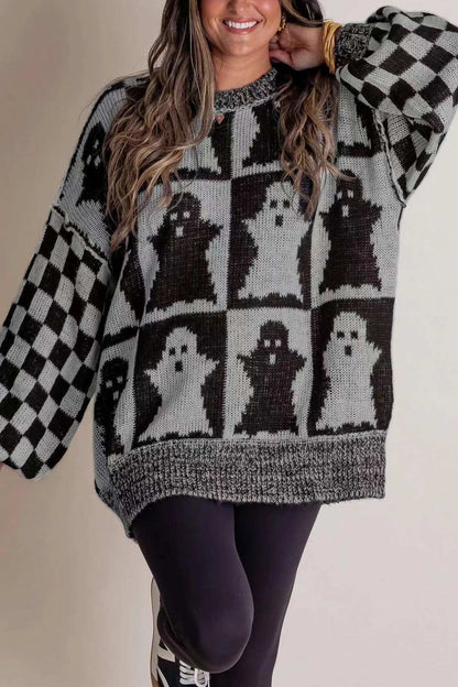 Women's Halloween crew neck loose sweater
