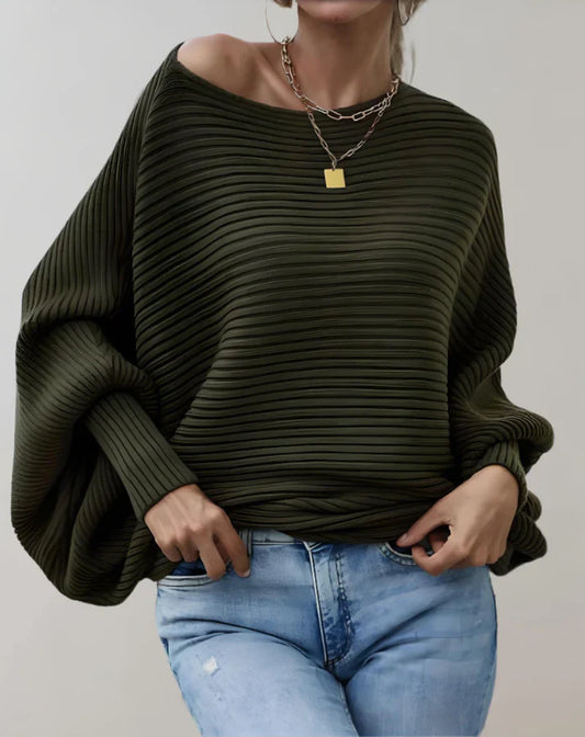 Ribbed Trendy Knit Sweater