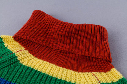 Women's rainbow stripe sweater
