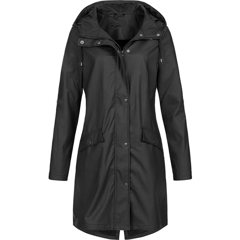 Women's waterproof windproof rain jacket
