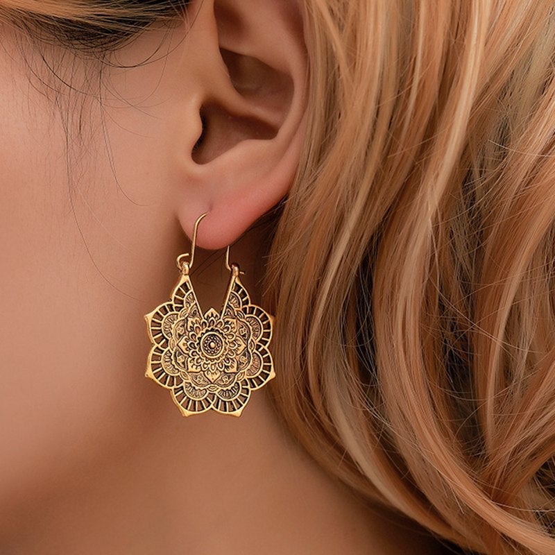 Lotus mandala earrings