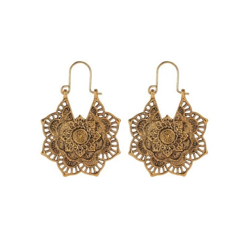 Lotus mandala earrings