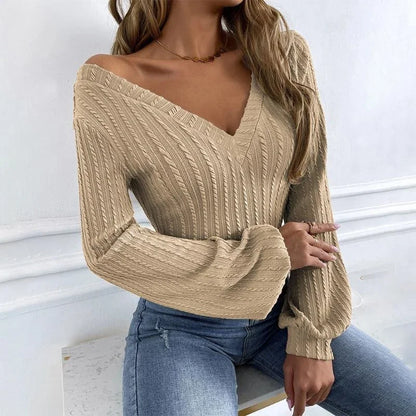 Women's twist knitted long sweater