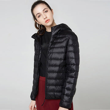 Women ultra light winter down jacket