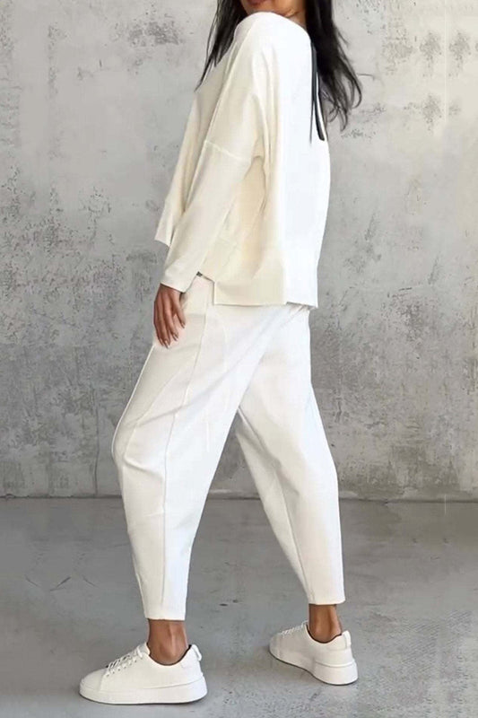 High Low Hem Sweatshirt and Trouser Set