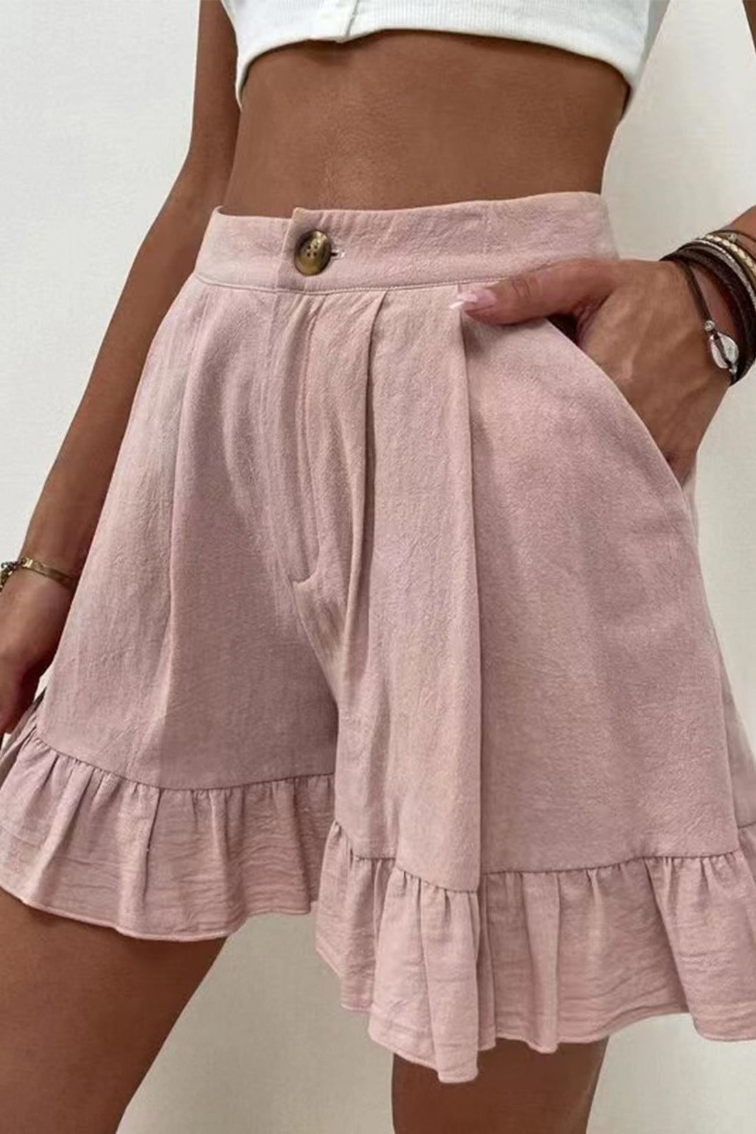 Kareen - high waist ruffled shorts