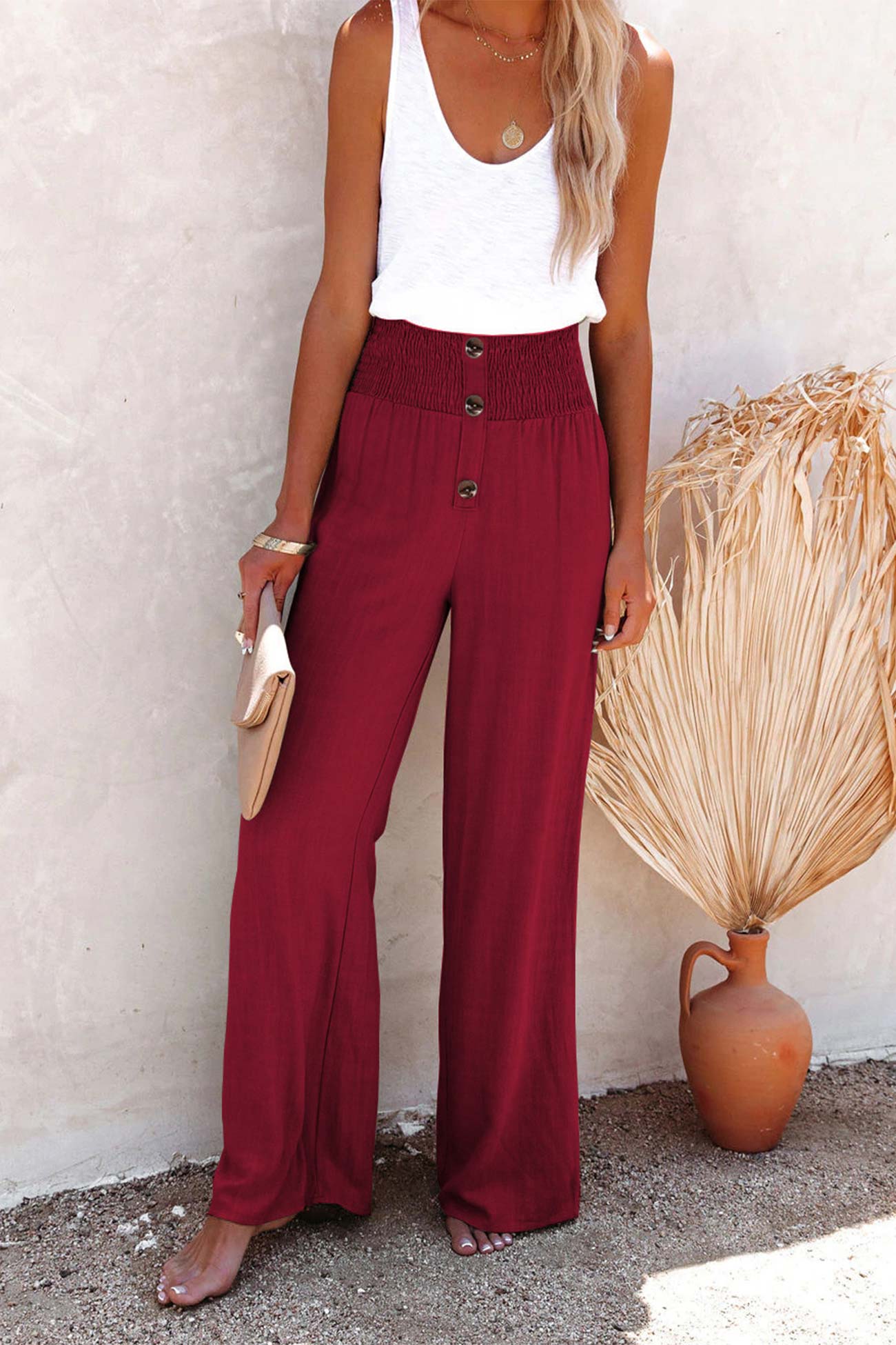 Women's high waist wide leg trousers
