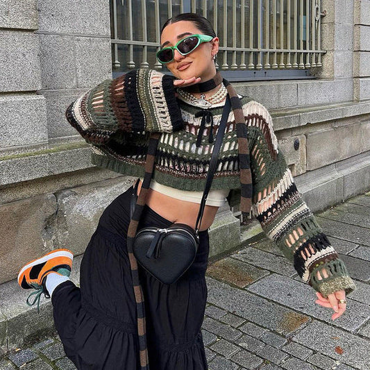 Hollowed Out Oversized Sweater