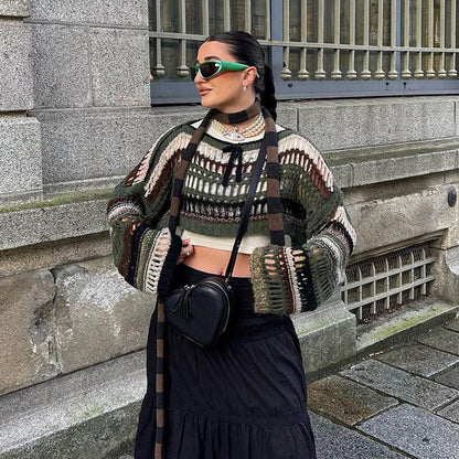 Women's hollowed out oversized sweater