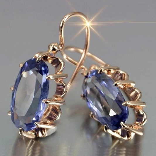 Oval Zircon Stud Earrings