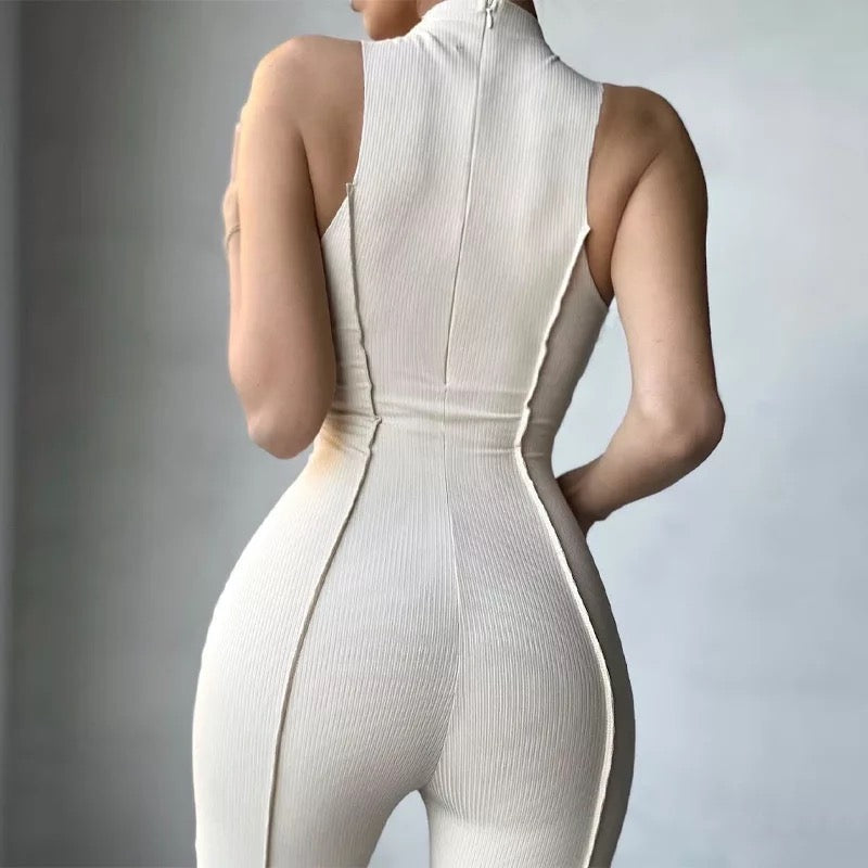 Women's Sleeveless Bodysuit - Mock Neck - Form-Fitting Stretchy Design