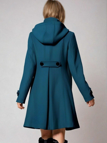 Women's elegant longline coat with button detail