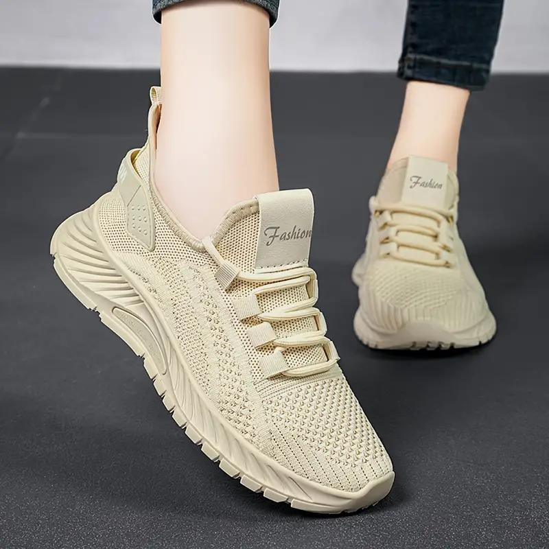 Women's Athletic Sneakers - Breathable Mesh - Slip-On Sock Fit - Chunky Grip Sole