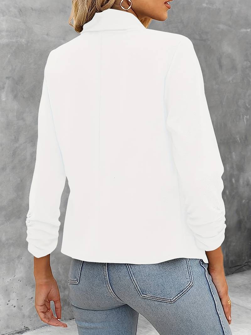 Women’s Blazer - Tailored Fit - Shawl Lapel - Textured Fabric - Long Sleeve Structured