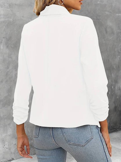 Women’s Blazer - Tailored Fit - Shawl Lapel - Textured Fabric - Long Sleeve Structured