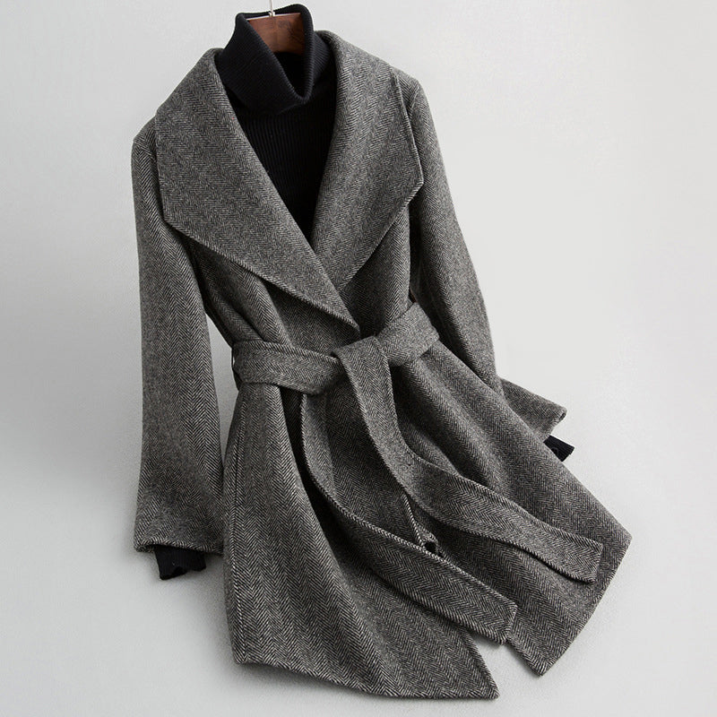 Graciela -  elegant double sided coat with belt