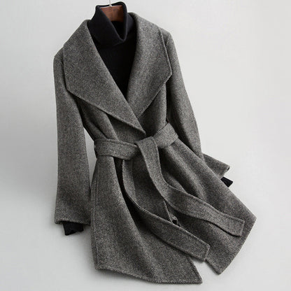 Graciela -  elegant double sided coat with belt