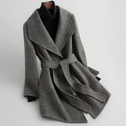 Graciela -  elegant double sided coat with belt