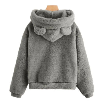 Women's stylish bear ear pullover hoodie