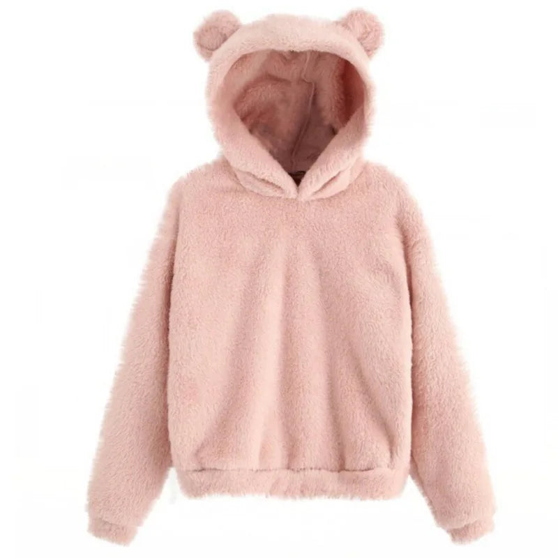 Women's stylish bear ear pullover hoodie