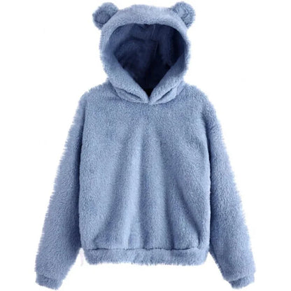 Women's stylish bear ear pullover hoodie