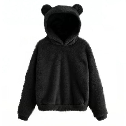 Women's stylish bear ear pullover hoodie
