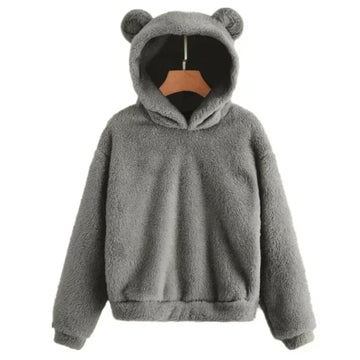 Women's stylish bear ear pullover hoodie