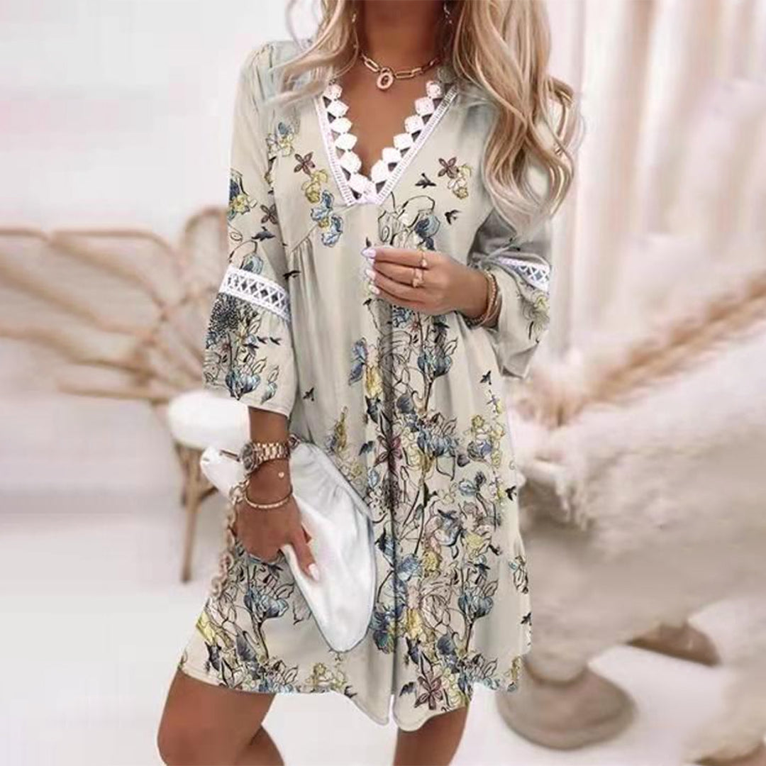 Lace Trim Natural Fiber Boho Dress