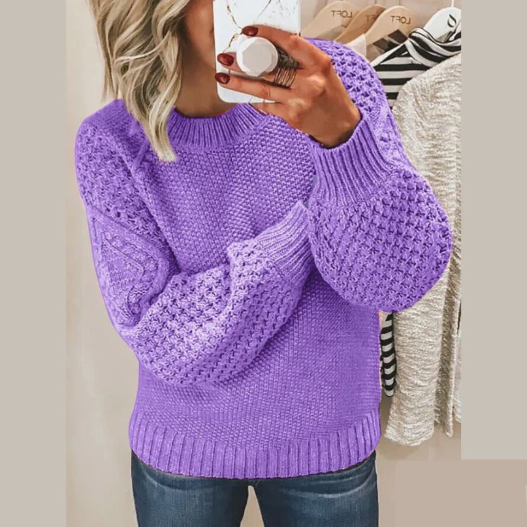 Women's solid color sweater