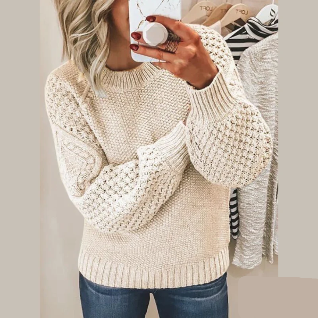 Women's solid color sweater