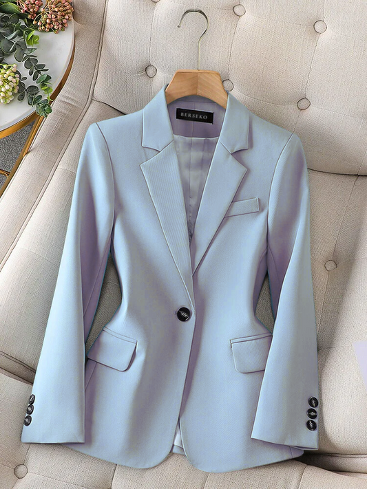 Women's Blazer - Tailored Fit - Single Button - Notch Lapel - Formal Wear