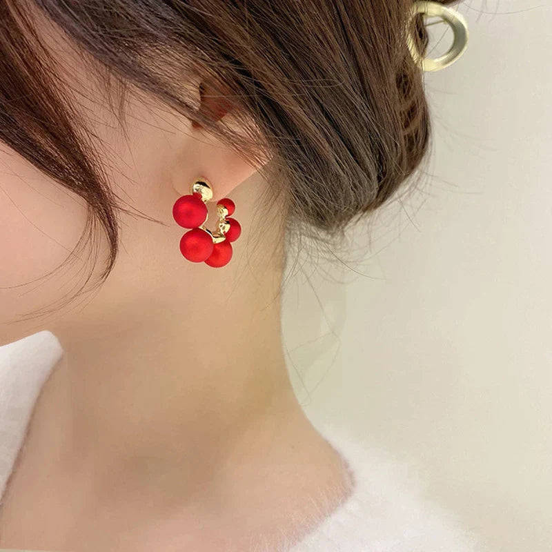 Red Pearl Luxury Earrings