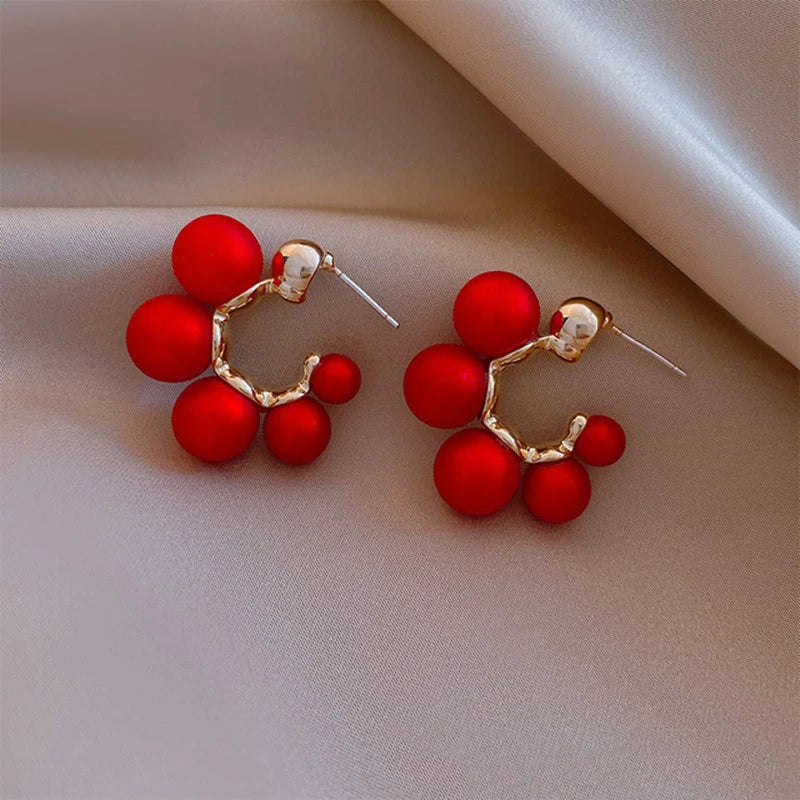 Red Pearl Luxury Earrings