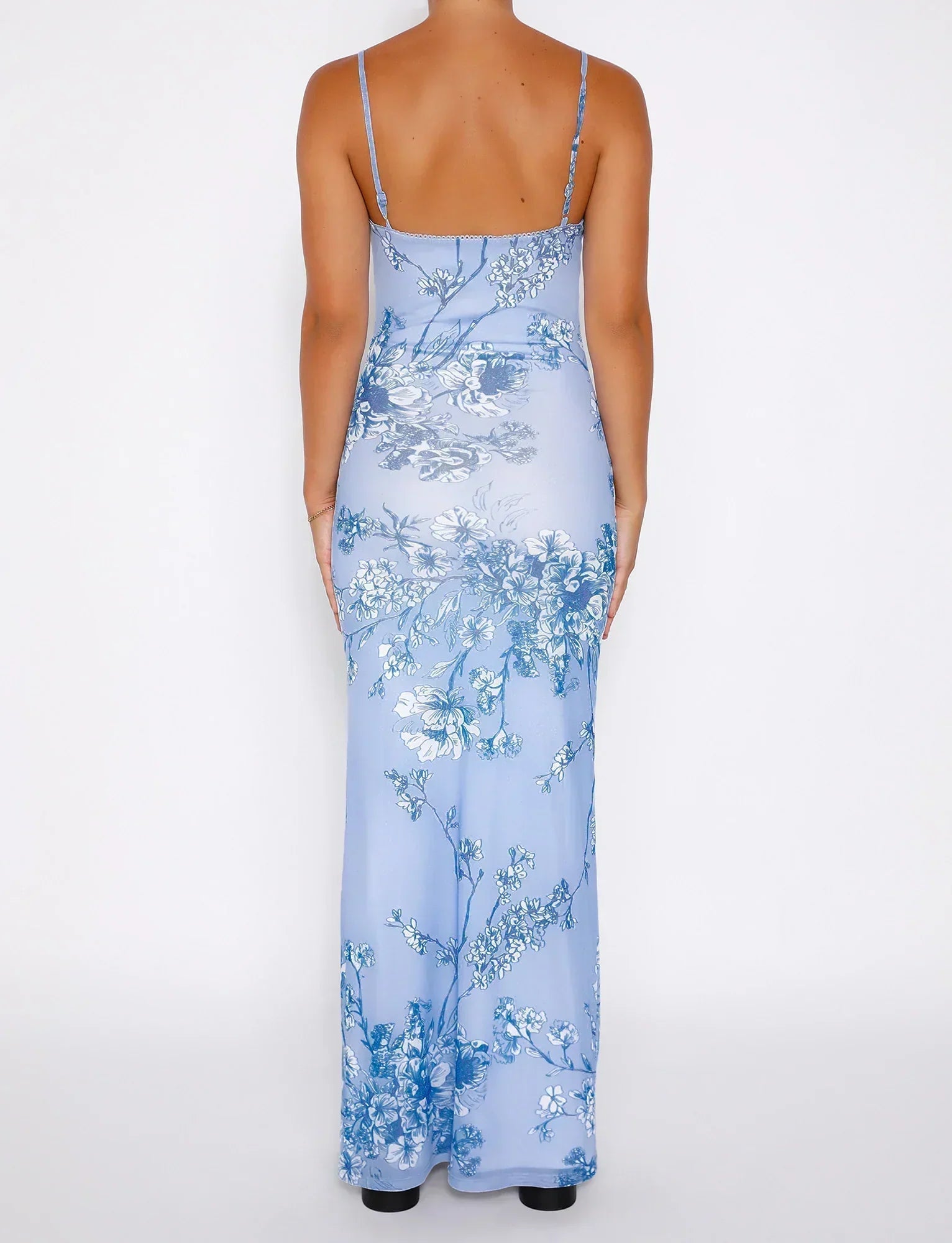 Lace Floral Detail Slim Fit Dress