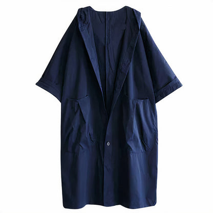 Women's oversized hooded windbreaker spring/autumn coat