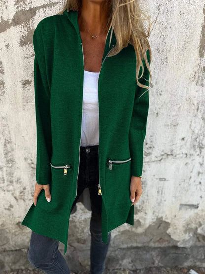 Women's elegant coat with hood