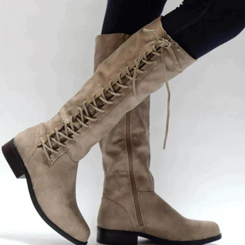 Women's leather lace-up boots