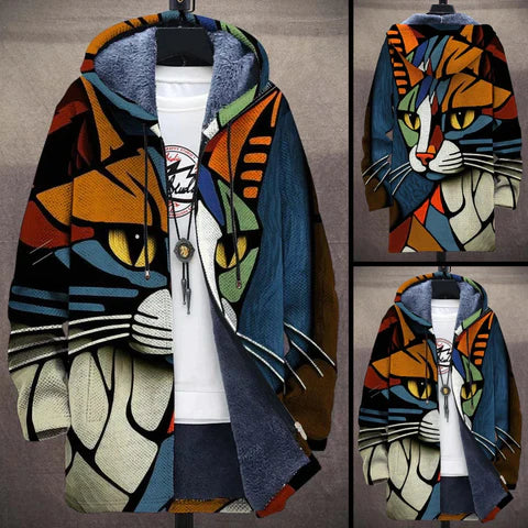 Unisex Graphic Zip-Up Hoodie - Oversized Fit - Plush-Lined - Streetwear Style