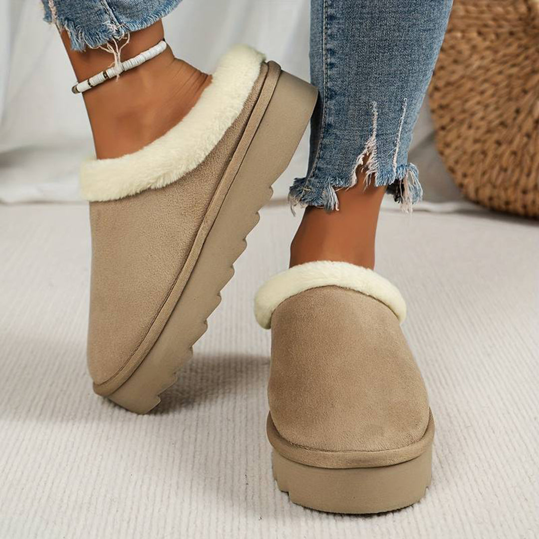 Women's winter slip-on snow low-top boots