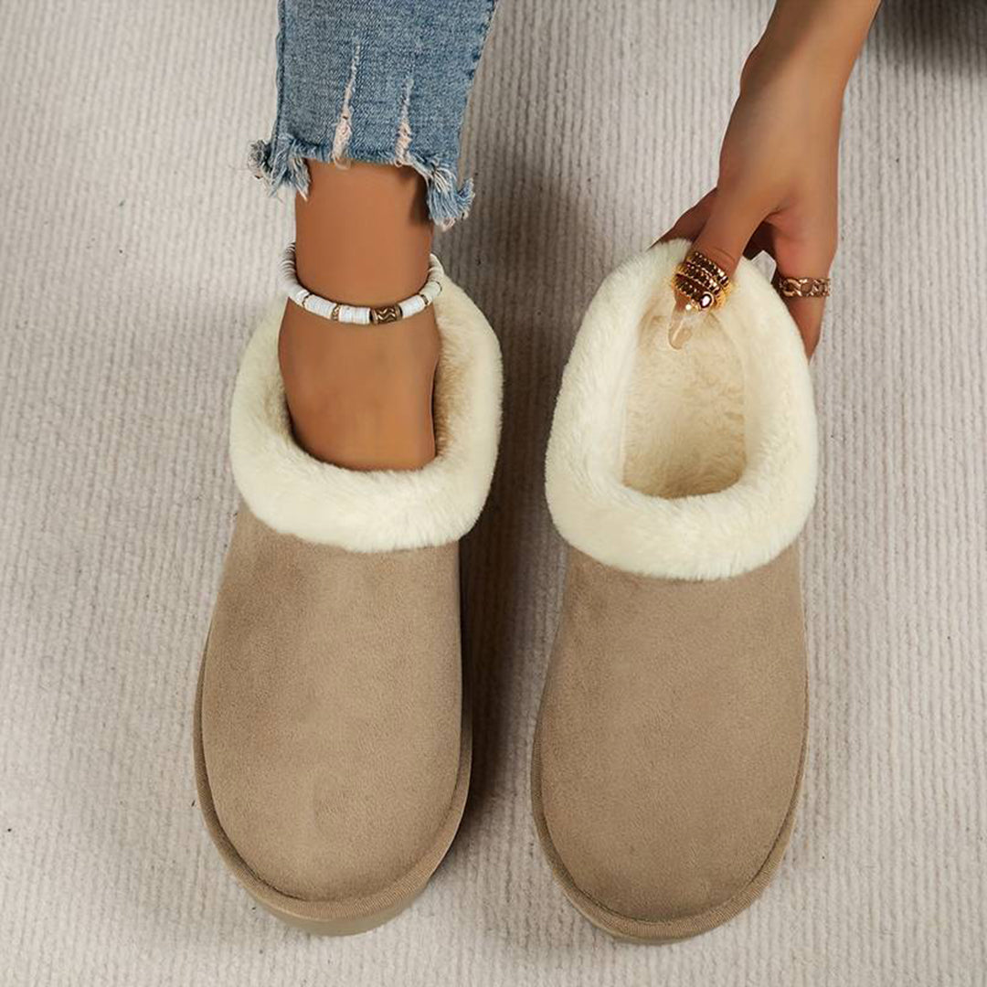 Women's winter slip-on snow low-top boots