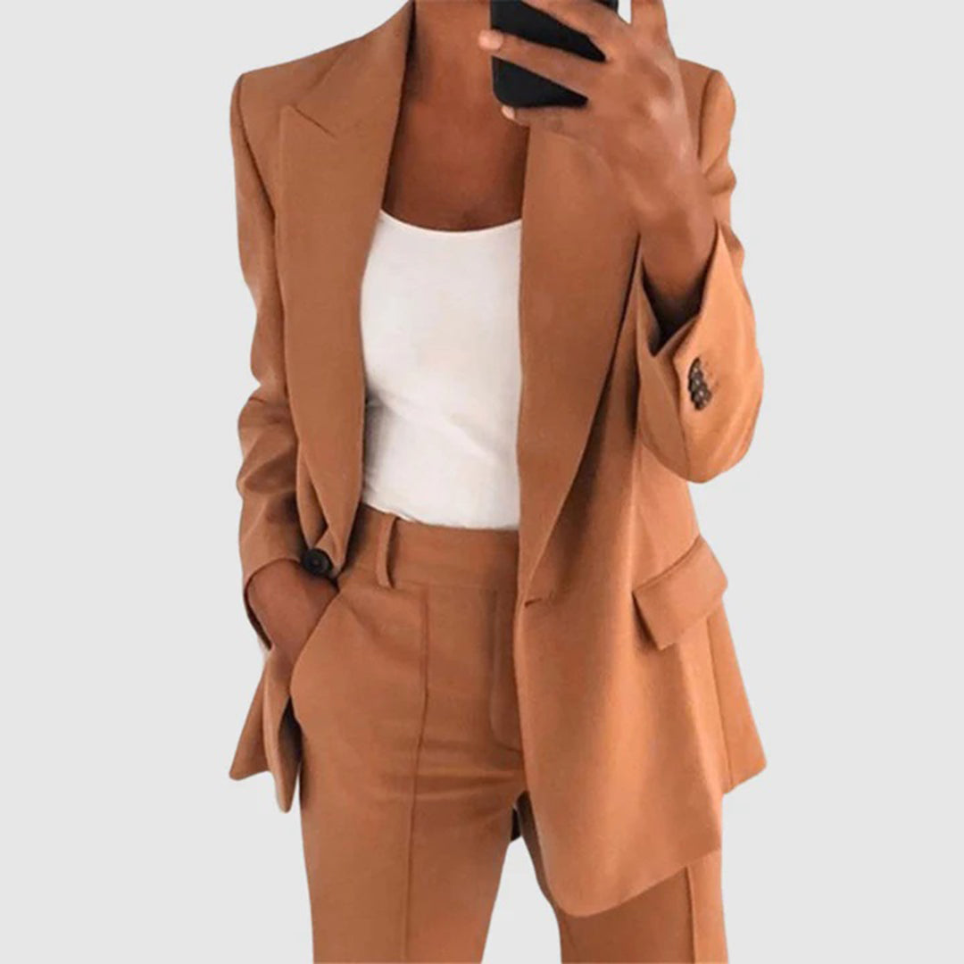 Women's high-end slim fit suit jacket and pants set