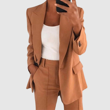 Women's high-end slim fit suit jacket and pants set