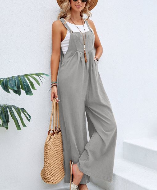 Lightweight Relaxed Fit Wide Leg Jumpsuit