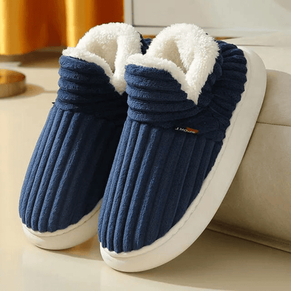 Women's winter furry slippers with thick soles